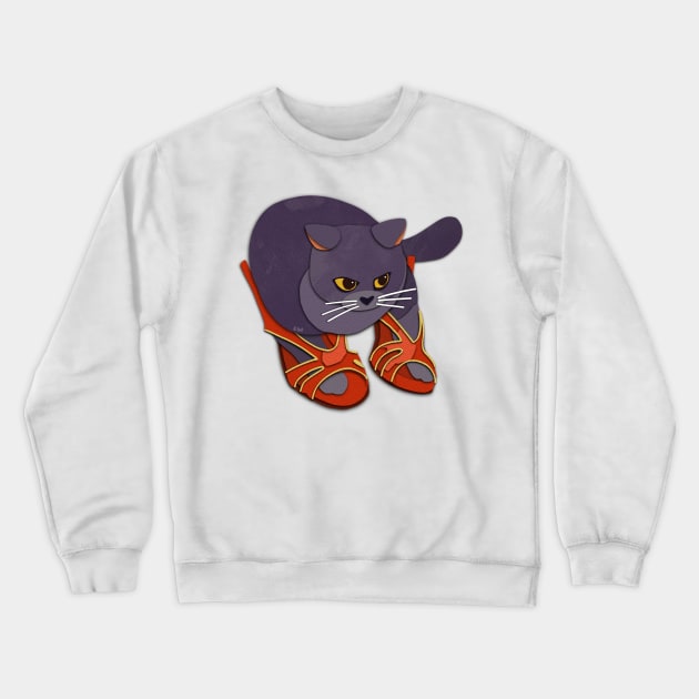 Paper Cut Cats Series! He shoe too big Crewneck Sweatshirt by Catwheezie